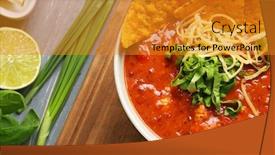  Presentation with nachos - Cool new presentation with bowl-with-delicious-chili-turkey backdrop and a gold colored foreground