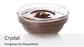  Presentation with soya sauce - Colorful slides enhanced with bowl with delicious chocolate sauce backdrop and a light gray colored foreground