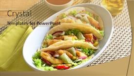  Presentation with fish tacos - Amazing presentation theme having bowl with delicious fish tacos on wooden table backdrop and a yellow colored foreground