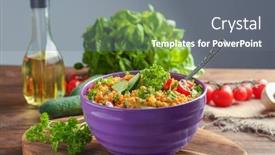  Presentation with lentils - Beautiful theme featuring cuisine cooked clean food - bowl with delicious lentils salad backdrop and a gray colored foreground