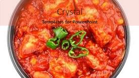  Presentation with chili - Cool new presentation theme with bowl with delicious turkey chili on white background backdrop and a red colored foreground