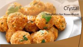  Presentation with meatball - PPT layouts with bowl with delicious turkey meatballs background and a yellow colored foreground
