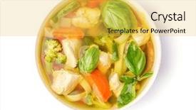  Presentation with turkey style travel - Colorful slides enhanced with bowl with delicious turkey soup backdrop and a yellow colored foreground