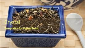  Presentation with high tea - Theme consisting of bowl-with-dried-chun-hao background and a tawny brown colored foreground