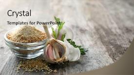  Presentation with drugs cocaine drug powder - Slide deck featuring bowl with dried garlic powder background and a lemonade colored foreground