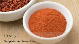  Presentation with bowl - Cool new theme with bowl-with-dried-whole-annatto backdrop and a coral colored foreground