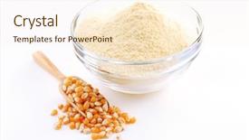  Presentation with grain corn - Slide deck consisting of bowl with flour and corn background and a cream colored foreground