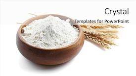 Presentation with flour - Slide set enhanced with bowl with flour on white background and a white colored foreground