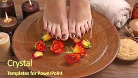  Presentation with bowl of aroma spa - Cool new slides with bowl with flowers and water backdrop and a tawny brown colored foreground