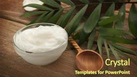 Presentation with coconut oil - PPT layouts featuring bowl with fresh coconut oil background and a  colored foreground
