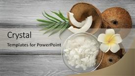  Presentation with coconut oil - Colorful slide deck enhanced with bowl with fresh coconut oil backdrop and a soft green colored foreground