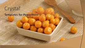  Presentation with bowl - Presentation design with bowl-with-fresh-ripe-orange background and a yellow colored foreground
