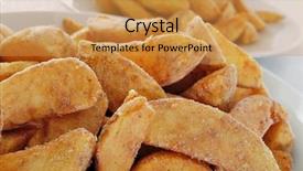  Presentation with frozen - Audience pleasing PPT layouts consisting of bowl with frozen home fries backdrop and a gold colored foreground