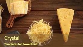  Presentation with cheese - Presentation theme consisting of bowl with grated cheese background and a tawny brown colored foreground