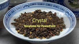  Presentation with tea leaves - Slides consisting of bowl-with-gui-hua-osmanthus background and a tawny brown colored foreground