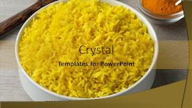  Presentation with turmeric - Audience pleasing presentation consisting of bowl-with-healthy-aromatic-yellow backdrop and a gold colored foreground