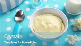  Presentation with baby food lebanese plaqts - Theme featuring bowl with healthy baby food background and a teal colored foreground