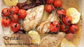  Presentation with grilled chicken - Slide set consisting of bowl with herbed grilled chicken background and a  colored foreground