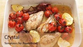  Presentation with minute - Slide deck enhanced with bowl with herbed grilled chicken background and a  colored foreground