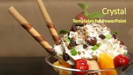  Presentation with ice cream - Amazing slides having bowl with ice cream backdrop and a coral colored foreground