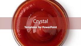  Presentation with ketchup - PPT theme featuring bowl-with-ketchup-sauce-isolated background and a red colored foreground