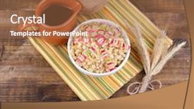  Presentation with christmas hamper gift traditional - Beautiful PPT layouts featuring bowl-with-kutia-traditional-christmas backdrop and a coral colored foreground