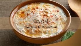  Presentation with olive oil - Slide set enhanced with bowl-with-lebanese-labneh background and a coral colored foreground