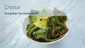  Presentation with lettuce - Theme featuring bowl-with-lettuce-chips background and a sky blue colored foreground
