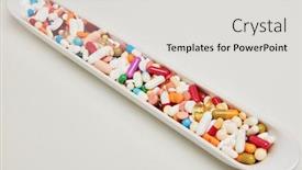  Presentation with medicines - PPT theme featuring bowl-with-lots-of-colorful background and a light gray colored foreground