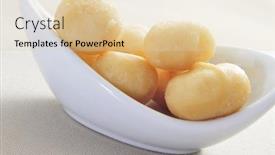  Presentation with macadamia nuts - Beautiful PPT layouts featuring bowl with macadamia nuts backdrop and a lemonade colored foreground