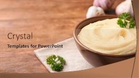  Presentation with bowl - Amazing slides having bowl-with-mashed-potatoes and a coral colored foreground