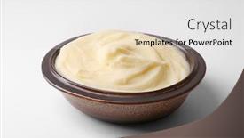  Presentation with bowl - Audience pleasing PPT theme consisting of bowl-with-mashed-potatoes and a  colored foreground