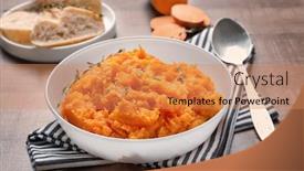  Presentation with sweet potato - Cool new presentation theme with bowl-with-mashed-sweet-potato backdrop and a coral colored foreground