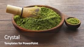  Presentation with matcha - Theme having bowl with matcha tea background and a  colored foreground