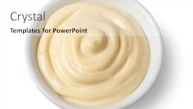  Presentation with mayonnaise - Slide set consisting of bowl-with-mayonnaise-isolated background and a white colored foreground