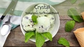  Presentation with chocolate chip - Colorful slides enhanced with bowl with mint chocolate chip backdrop and a mint green colored foreground