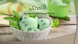  Presentation with chocolate chip - Theme consisting of bowl with mint chocolate chip background and a mint green colored foreground