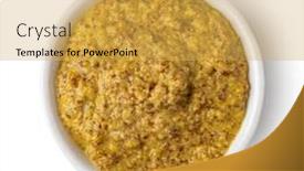  Presentation with bowl - Cool new slide deck with bowl-with-mustard-isolated backdrop and a yellow colored foreground