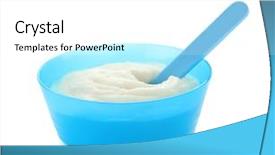  Presentation with baby food - Cool new theme with bowl with porridge for baby backdrop and a white colored foreground