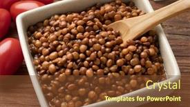  Presentation with lentils - PPT theme having bowl-with-preserved-steamed background and a tawny brown colored foreground