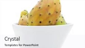  Presentation with pear - Slide set with figuier de barbarie - bowl with prickly pear fruits background and a white colored foreground