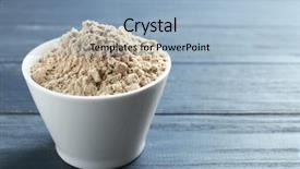  Presentation with protein - PPT theme with bowl with protein powder background and a light blue colored foreground