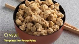  Presentation with bowl - Presentation featuring bowl-with-raw-dried-soya background and a tawny brown colored foreground