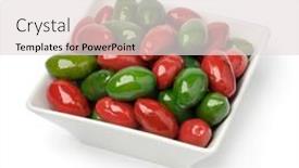  Presentation with white green - Slide deck featuring bowl-with-red-and-green background and a light gray colored foreground