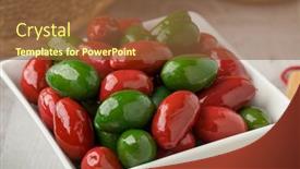  Presentation with bowl - Theme having bowl-with-red-and-green background and a tawny brown colored foreground