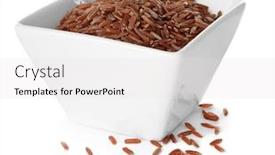  Presentation with cargo - Theme featuring bowl with red cargo rice on white background background and a white colored foreground