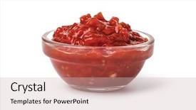  Presentation with sauce - Amazing presentation theme having bowl with salsa sauce isolated backdrop and a soft green colored foreground