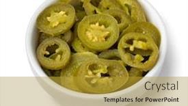  Presentation with jalapeno - Presentation design enhanced with bowl-with-sliced-pickled-jalapeno background and a gold colored foreground