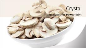  Presentation with mushroom - Amazing presentation theme having bowl with sliced raw mushrooms backdrop and a lemonade colored foreground