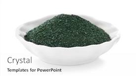  Presentation with spirulina - Slide deck having bowl-with-spirulina-powder background and a white colored foreground